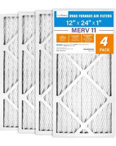 LotFancy 12x24x1 MERV 11 Furnace Filter 4pk