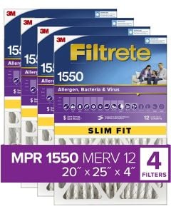 Filtrete 20x25x4 (SlimFit) MERV 12 Furnace Filter 4pk